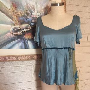 🌹Seven7 100% Silk Babydoll Empire Style Top